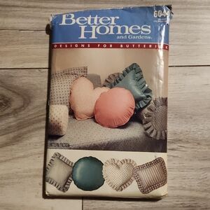 Vintage Better Homes and Gardens Pillow Pattern with Pink and Blue Designs